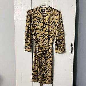 Scotch & Soda Long Sleeve Dress Animal Print Medium